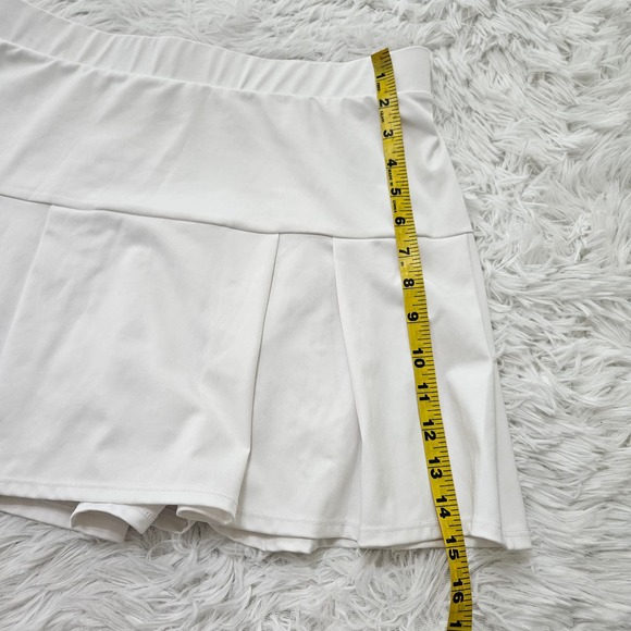 Citrine Glow Sz XL White Tiered Pleated Flare Tenniscore Golf Preppy Mini‎ Skirt - Picture 7 of 8